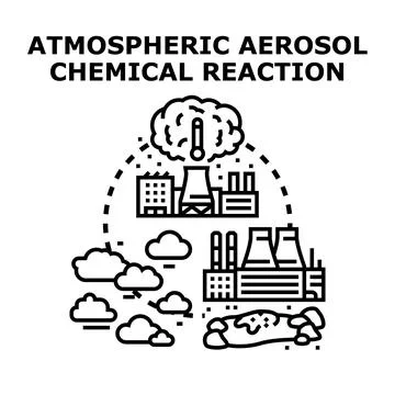 Air pollution causing chemical reaction in atmosphere concept Stock Illustration