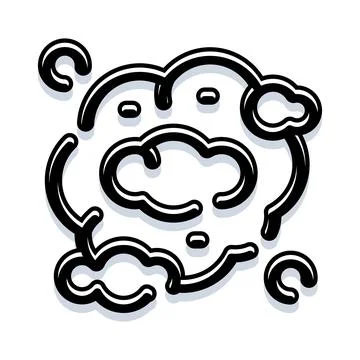 Air pollution cloud icon with shadow effect Stock Illustration