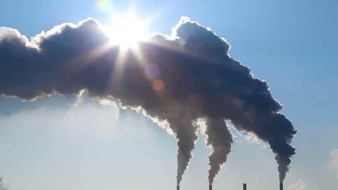 Air Pollution Clouds of Smoke Coming From the Chimney Stock Footage 79247500