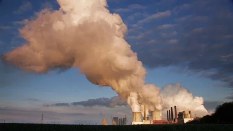 Air pollution disaster smog from power plants HD Video stock 336573802