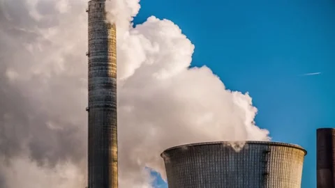 Air pollution disaster smog from power plants HD Stock Footage 336573810