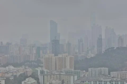 Air pollution has issue facing Hong Kong Stock Photos