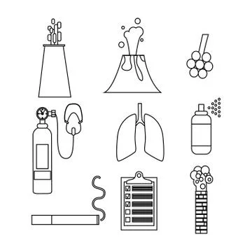 Air pollution icon set Illustrazione stock