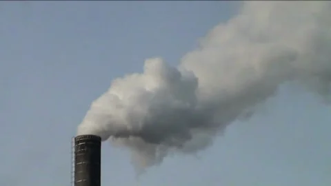 Air pollution from industry chimney smoke footage HD Stock Footage 336564523