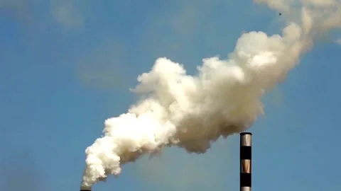 Air pollution from industry chimney smoke footage HD Stock Footage 336564528