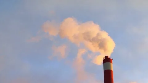 Air pollution from industry chimney smoke footage HD Stock Footage 336564531