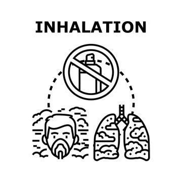 Air pollution inhalation causing respiratory health problems warning 스톡 일러스트