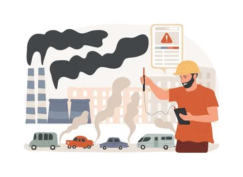 Air pollution isolated concept vector illustration. イラスト素材