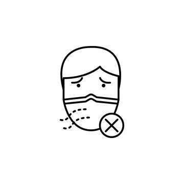 Air pollution, mask, wrong icon. Element of air pollution for mobile concept and Stock Illustration