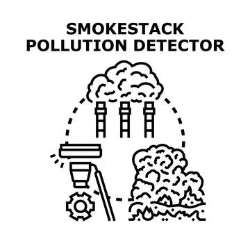 Air pollution measuring and environmental monitoring concept Stock Illustration
