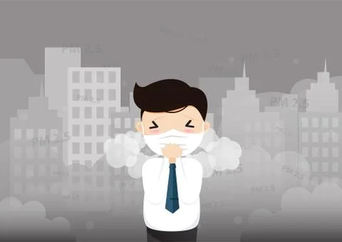 Air Pollution PM2.5 Concept. Stock Illustration