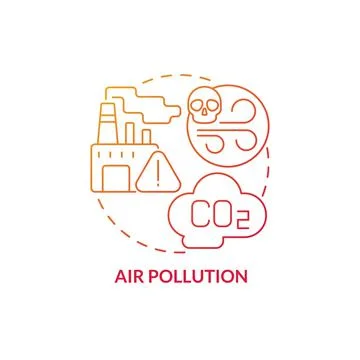Air pollution red gradient concept icon Stock Illustration