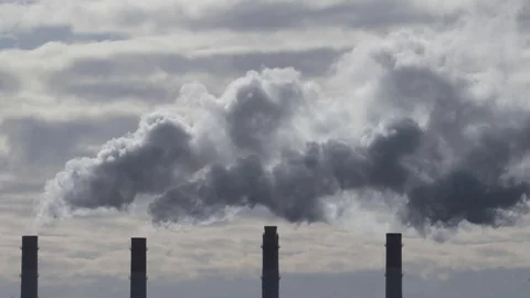 Air pollution smog by Coal Power Plant Stock Footage 105830108