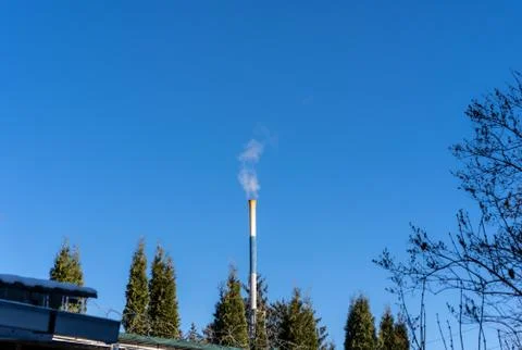 Air pollution through the pipe Stock Photos