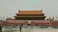 Air Pollution Traffic Jam, Center Beijing China Forbidden City, Tiananmen Square HD Footage