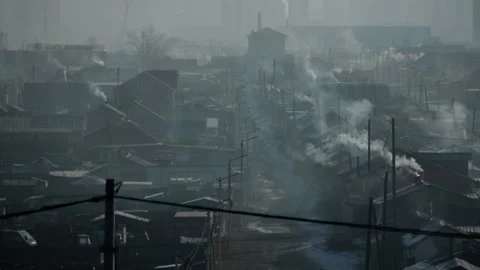 Air Pollution of Ulaanbaatar - Ger district Stock Footage 149922745