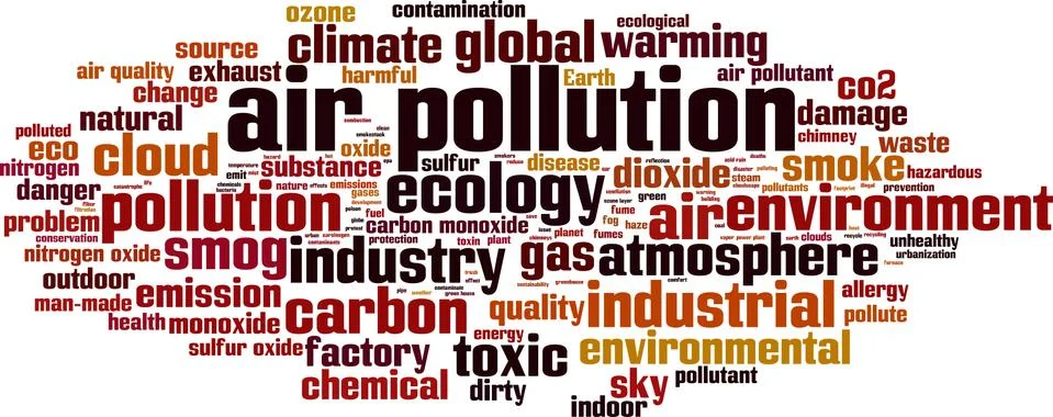 Air pollution word cloud Stock Illustration