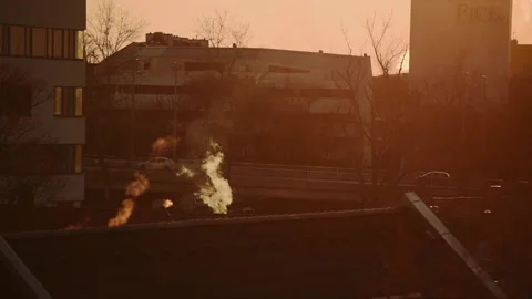 Air polluttion in the city  Video stock 233109934