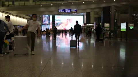 Air Port, 4K Timelapse with nice motion blur, Hong Kong Stock Footage 232904443