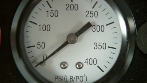 Air Pressure Gauge Needle Going Up Stock Footage 102586660