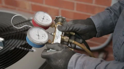 Air Pressure Home Heating/Cooling Testing. Stock Footage 58192865