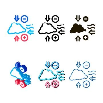 Air pressure icon vector simplified outline Stock Illustration