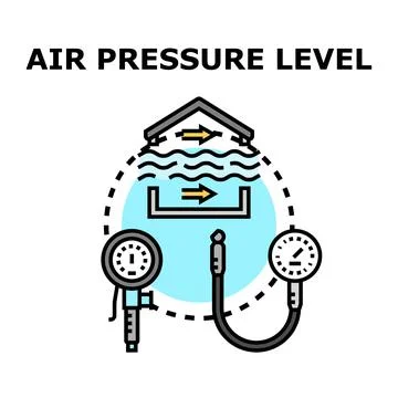 Air pressure level measuring system controlling indoor climate Ilustración de archivo