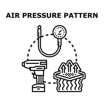 Air pressure pattern measuring and blowing concept 스톡 일러스트