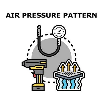 Air pressure pattern measuring and blowing concept Stockillustratie