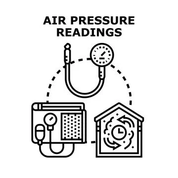Air pressure reading instruments measuring weather and health 스톡 일러스트