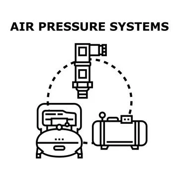 Air pressure systems vector concept illustration Stock Illustration