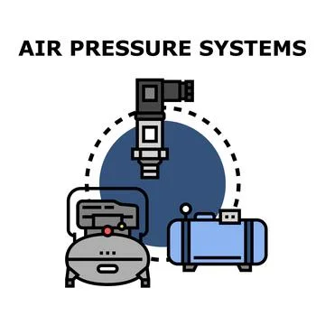 Air pressure systems vector concept illustration Stock Illustration