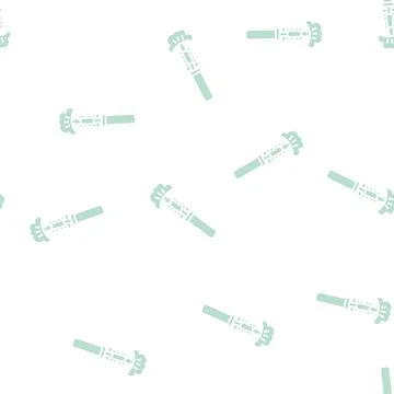 Air pump for balloon glyph seamless pattern Stock Illustration