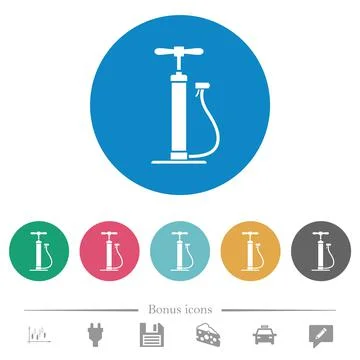 Air pump flat round icons Illustration