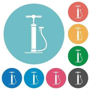 Air pump with gloss flat round icons Illustration