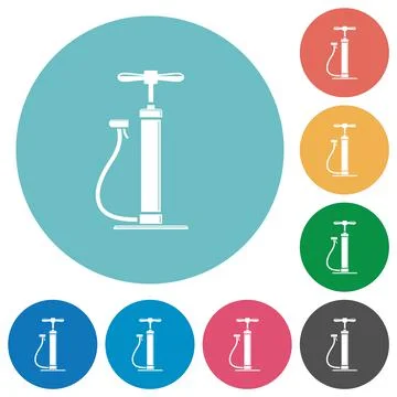 Air pump with gloss flat round icons Illustration