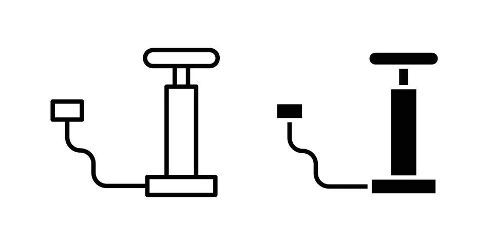 Air pump icon vector template set in black Stock Illustration