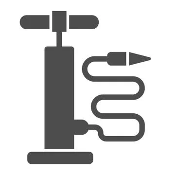 Air pump solid icon, bicycle concept, Hand air pump sign on white background イラスト素材