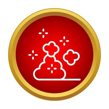 Air purification cloud icon with sparkles on red Illustrazione stock