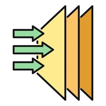 Air purification system with layered filter arrows Ilustración de archivo