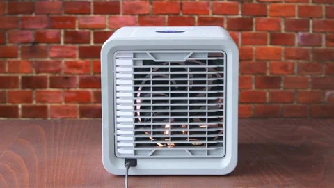 Air purifier burns with fire, flames and sparks, black smoke.  The cause of the  Stock Footage 170091630