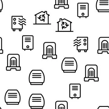 Air Purifier Devices Vector Seamless Pattern Stock Illustration