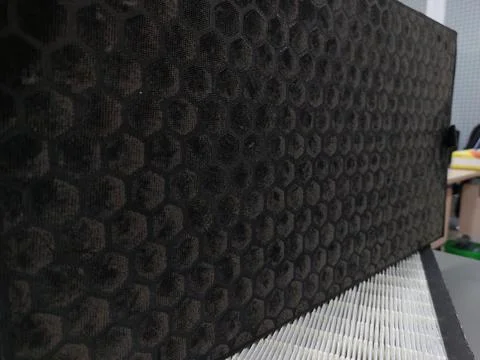 Air Purifier Filter component : Pre Filter, Carbon Filter, and HEPA filter Stock Photos