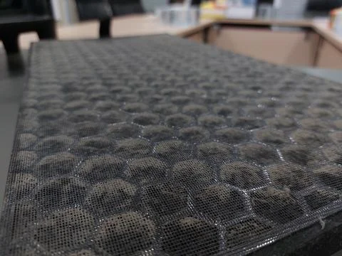 Air Purifier Filter component : Pre Filter, Carbon Filter, and HEPA filter Stock Photos