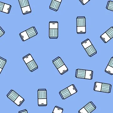 Air purifier smart home vector seamless pattern イラスト素材