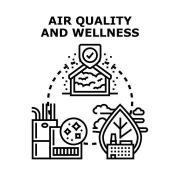 Air quality control protecting environmental wellness concept Ilustración de archivo