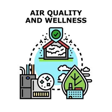 Air quality control protecting environmental wellness concept Ilustración de archivo