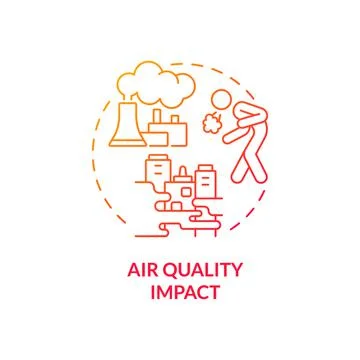 Air quality impact red gradient concept icon Ilustración de archivo