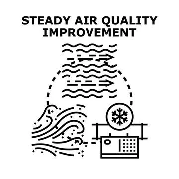 Air quality improvement system maintaining comfortable environment Stock Illustration