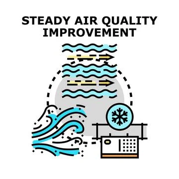 Air quality improvement system maintaining comfortable environment Stock Illustration